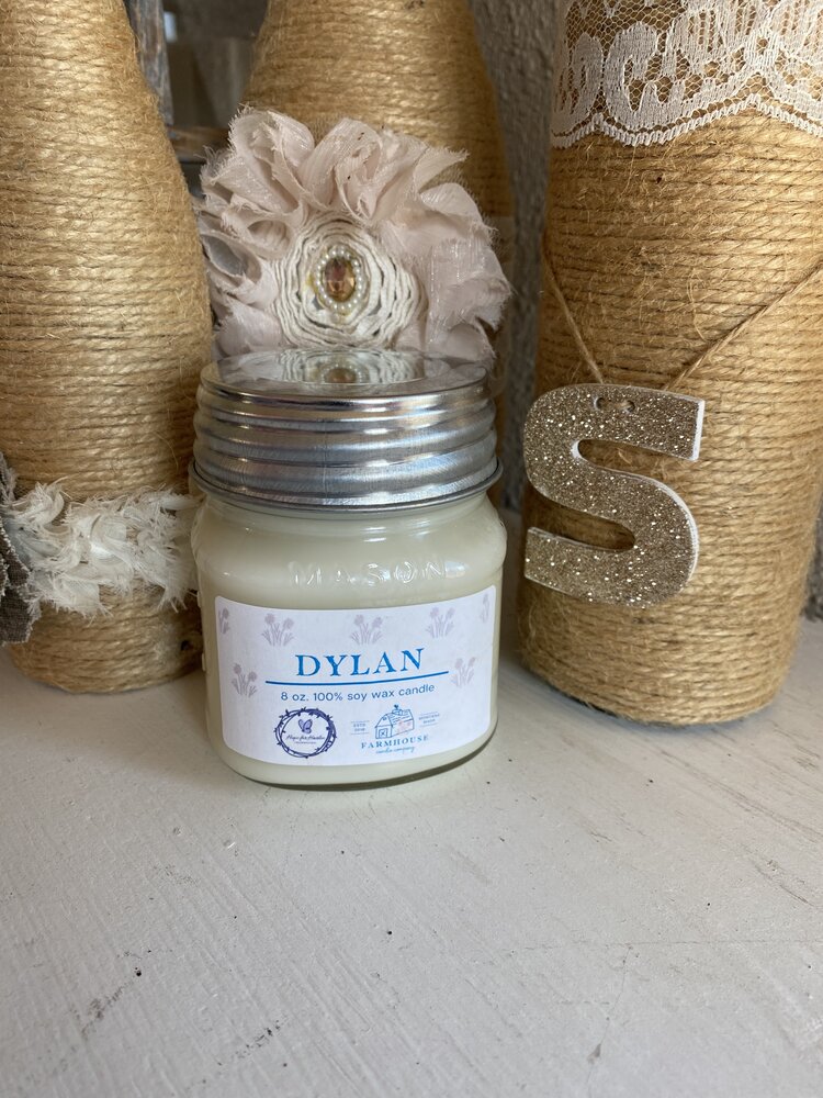 DYLAN 8 oz Mason Jar candle