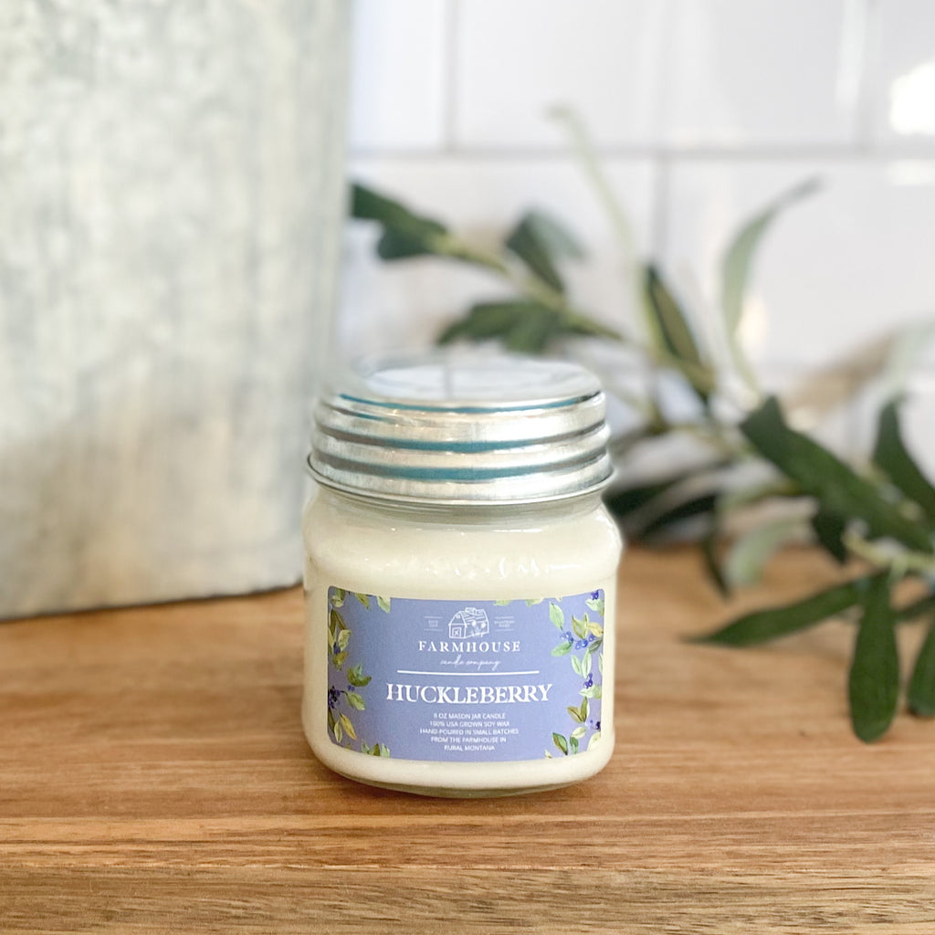 Huckleberry 8 oz Mason Jar candle