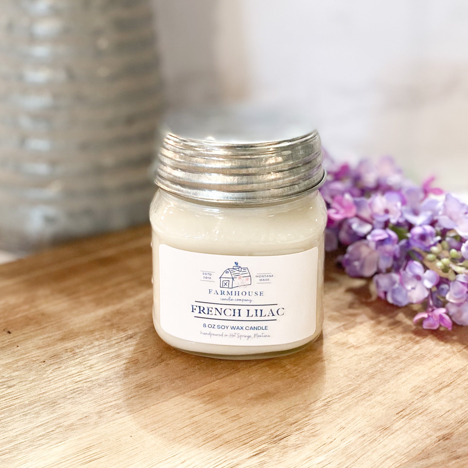 French Lilac 8 oz Mason Jar candle