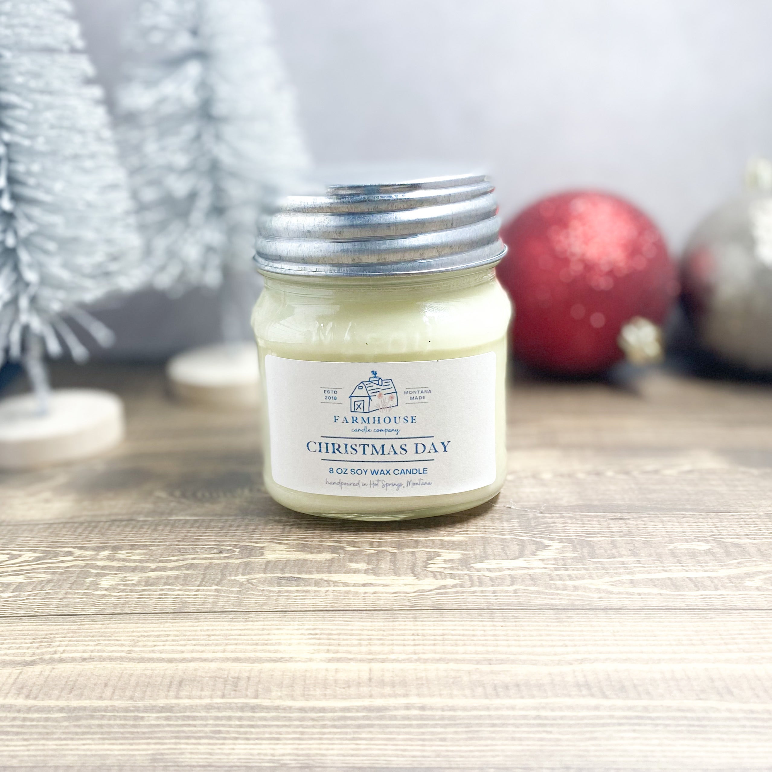 Christmas Day 8 oz Mason Jar candle