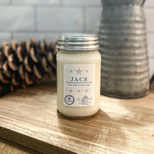 JACE 16 oz Mason Jar candle