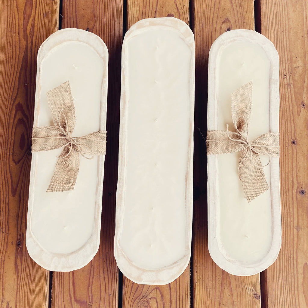 JESSIE Large Dough Bowl - Whitewash
