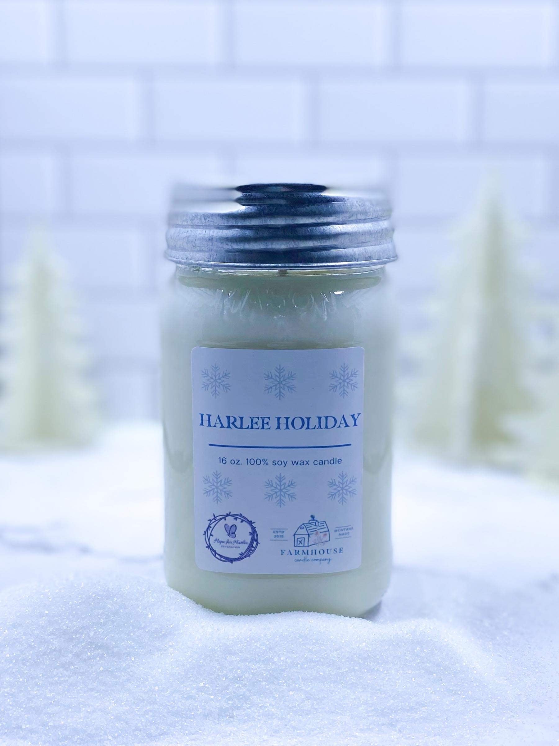 HARLEE HOLIDAY 16 oz Mason Jar candle