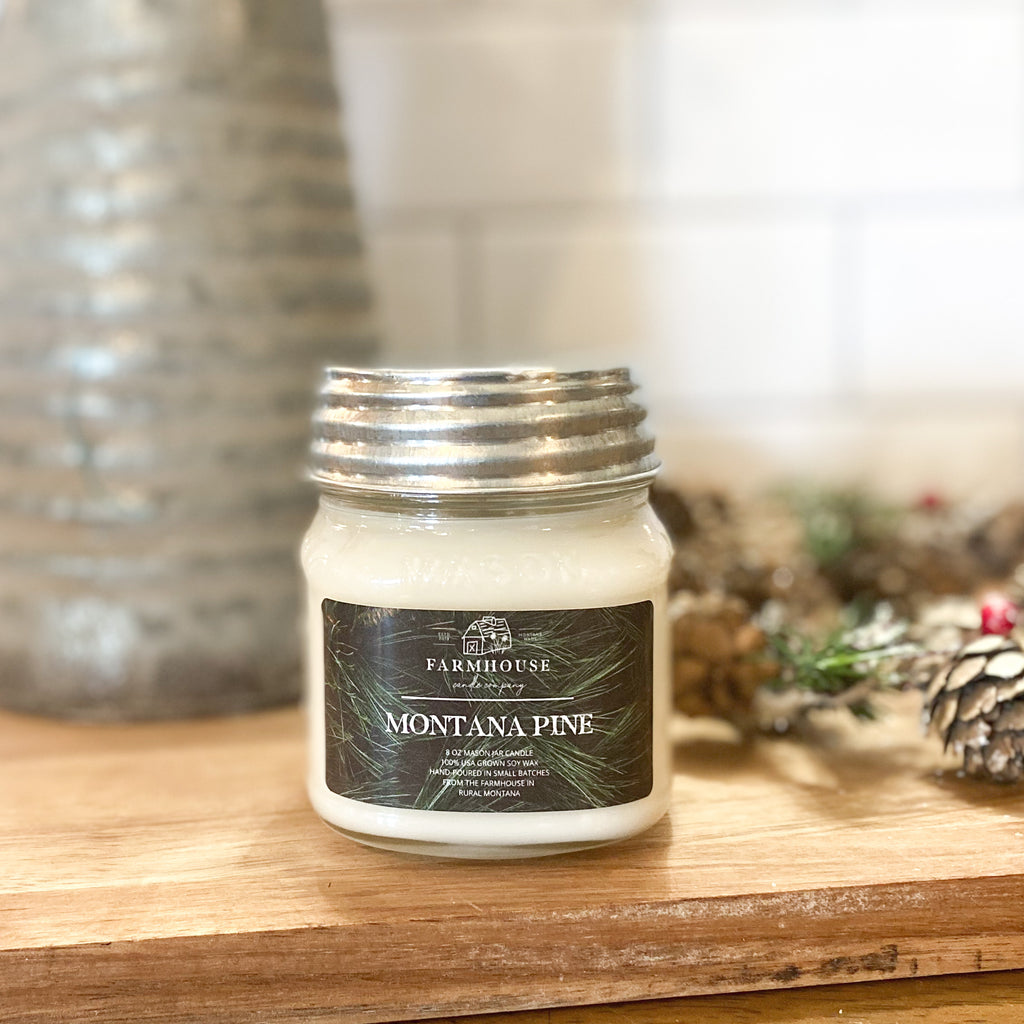 Montana Pine 8 oz Mason Jar candle