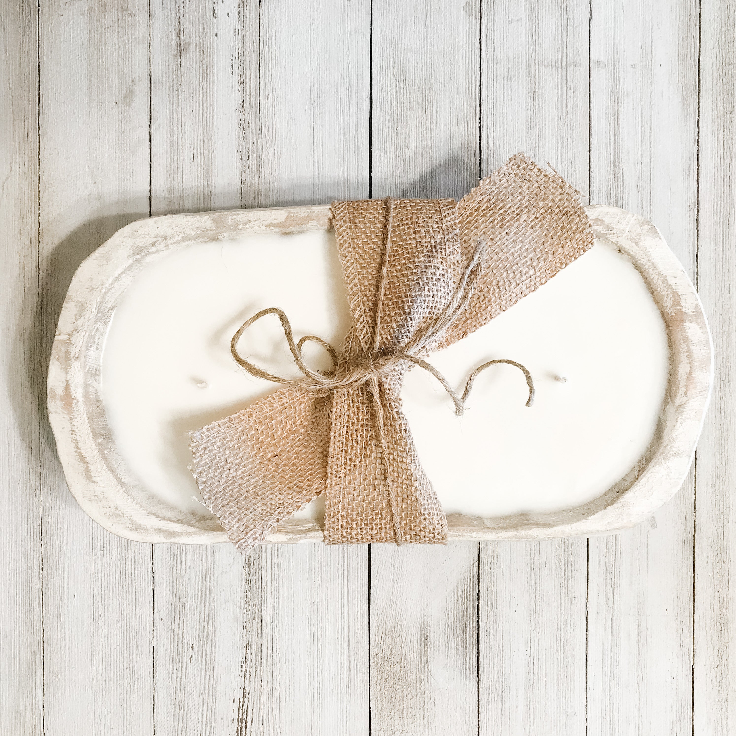 Small Dough Bowl Soy Candle - Whitewash