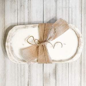 Small Dough Bowl Soy Candle - Whitewash