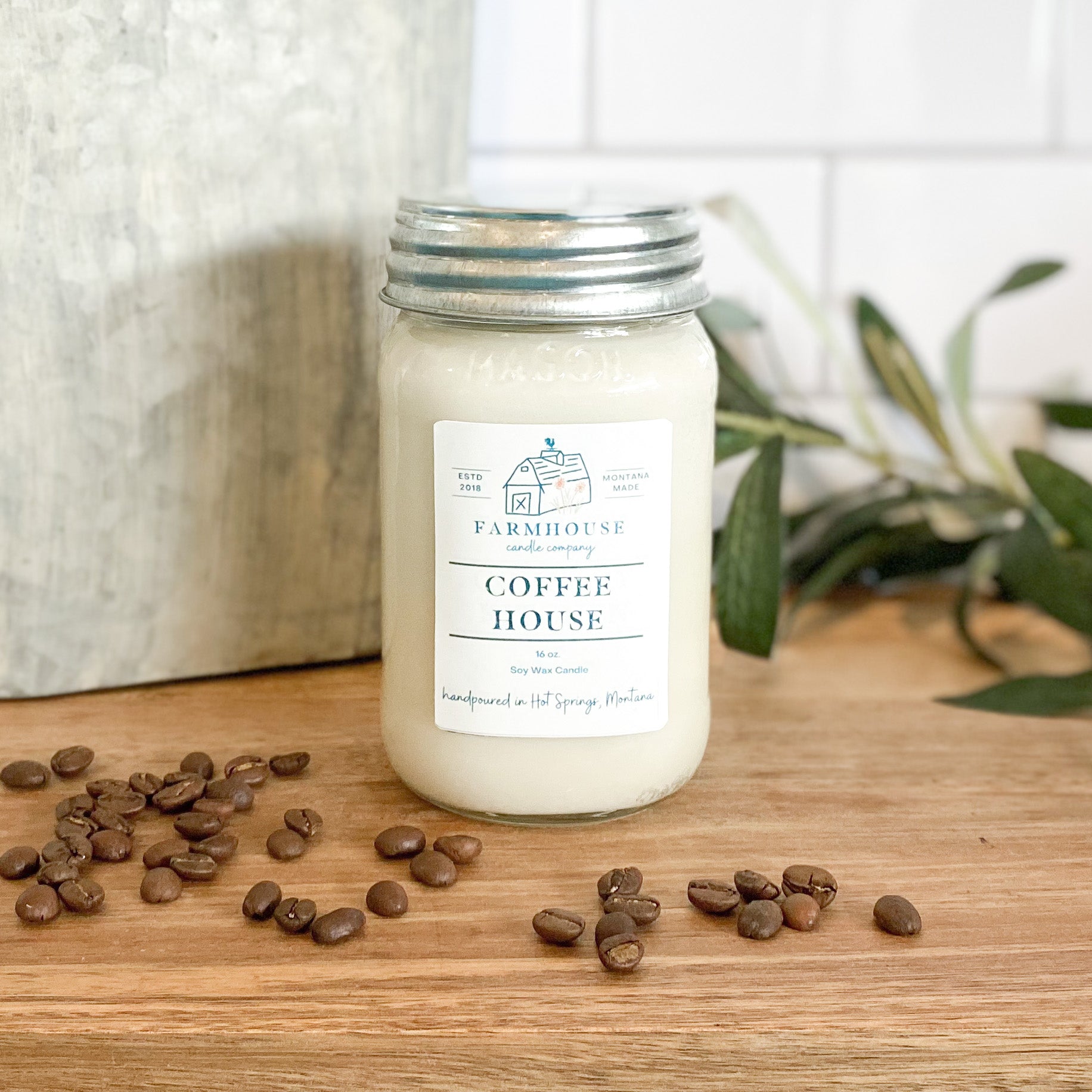 Coffee House 16 oz Mason Jar candle
