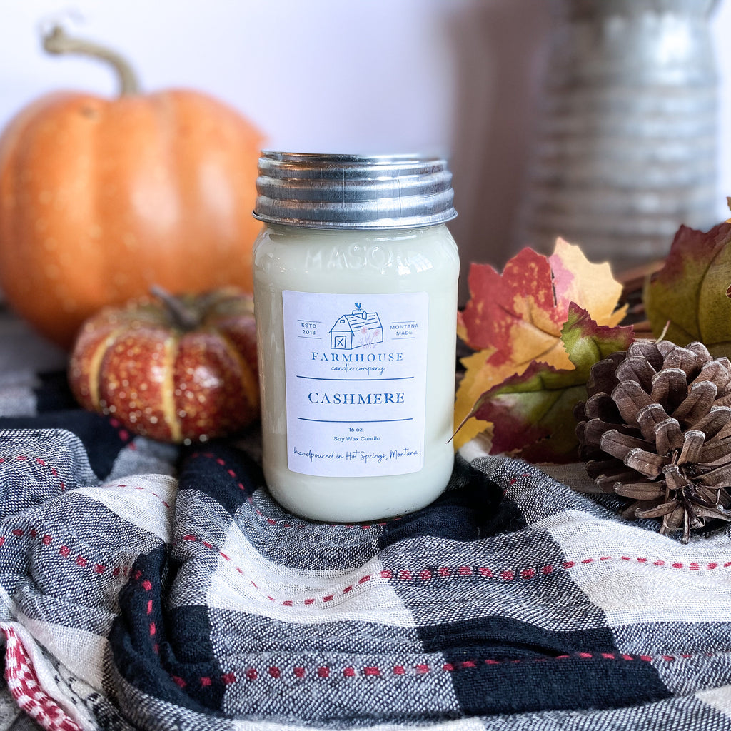 Cashmere 16 oz Mason Jar candle