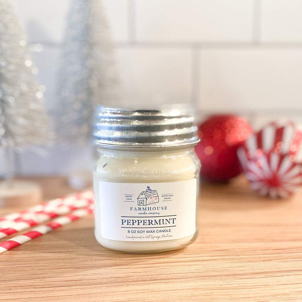 Candy Cane 8 oz Mason Jar candle