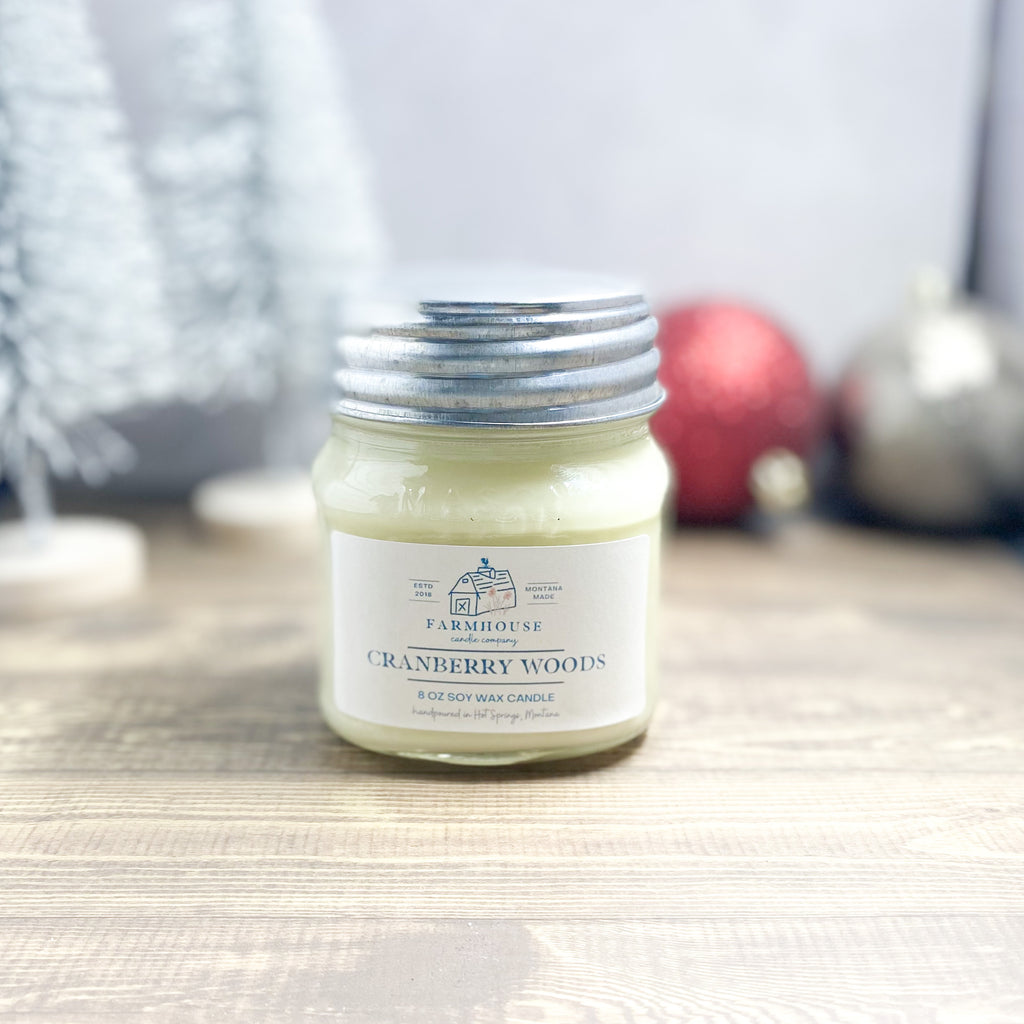 Cranberry Woods 8 oz Mason Jar candle
