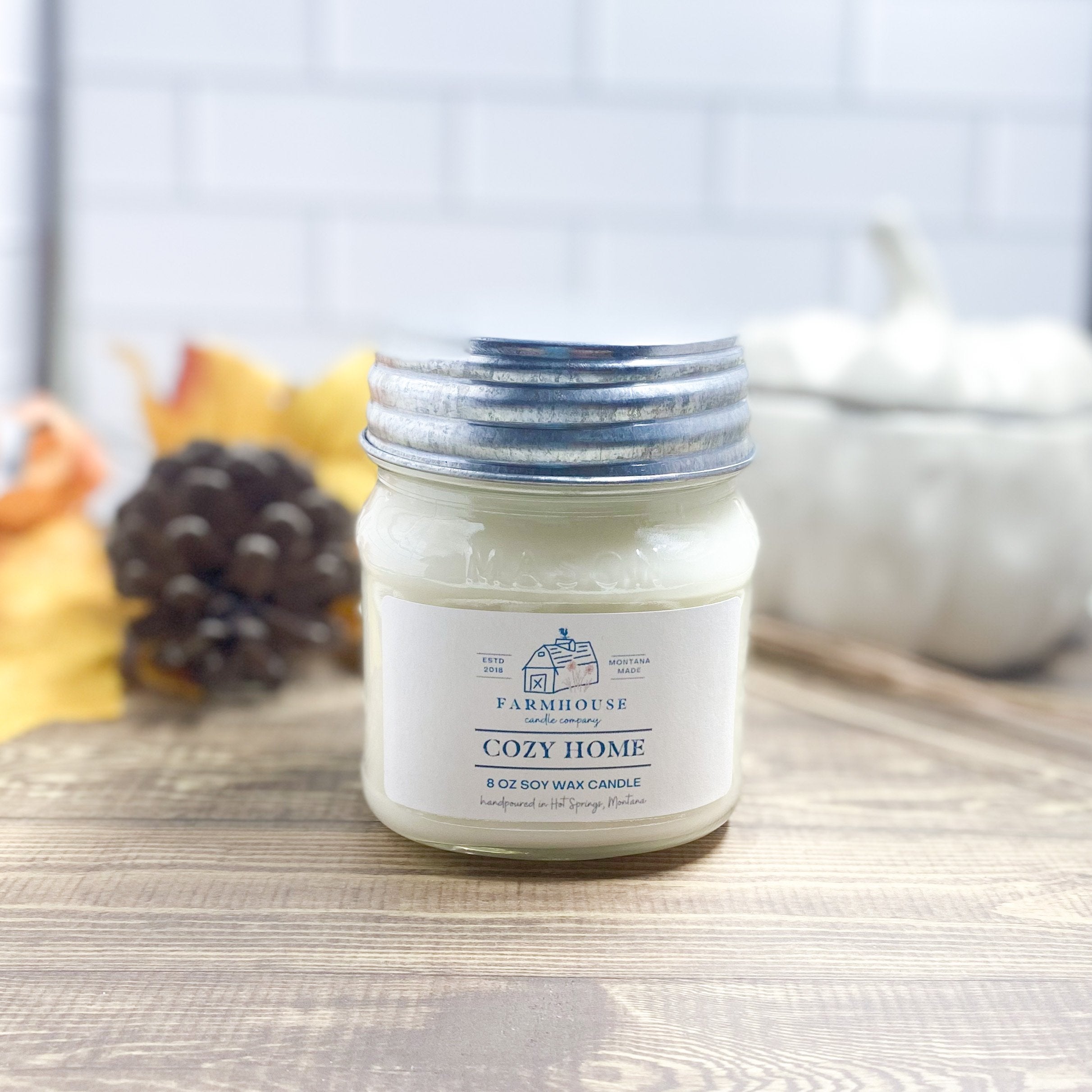 Cozy Home 8 oz Mason Jar candle