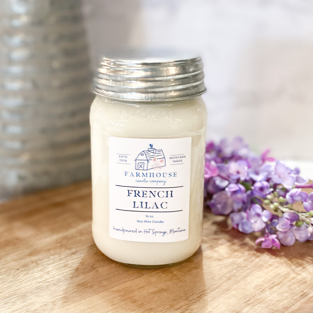 French Lilac 16 oz Mason Jar candle