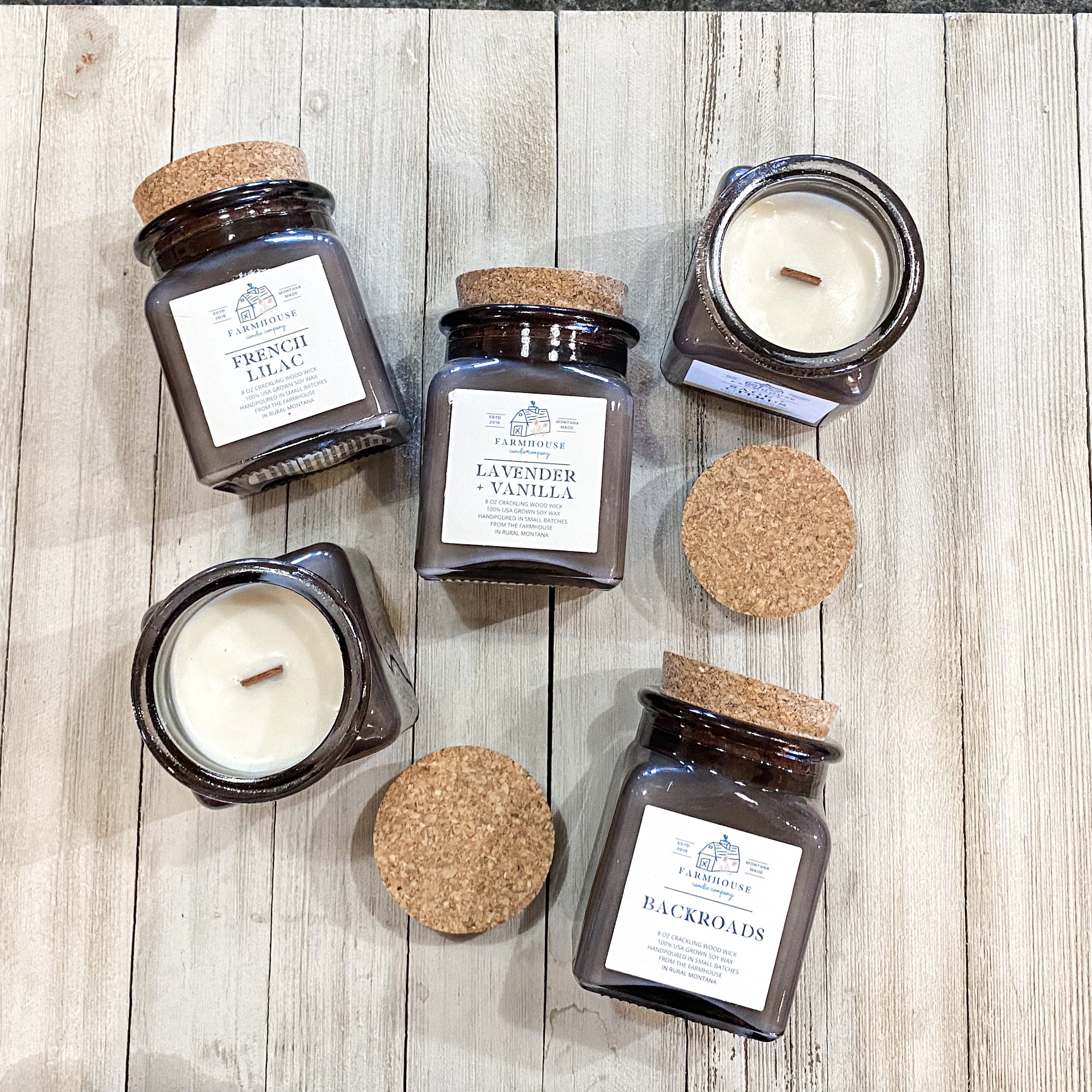 Taupe Apothecary Wood Wick 8 oz Soy Candle