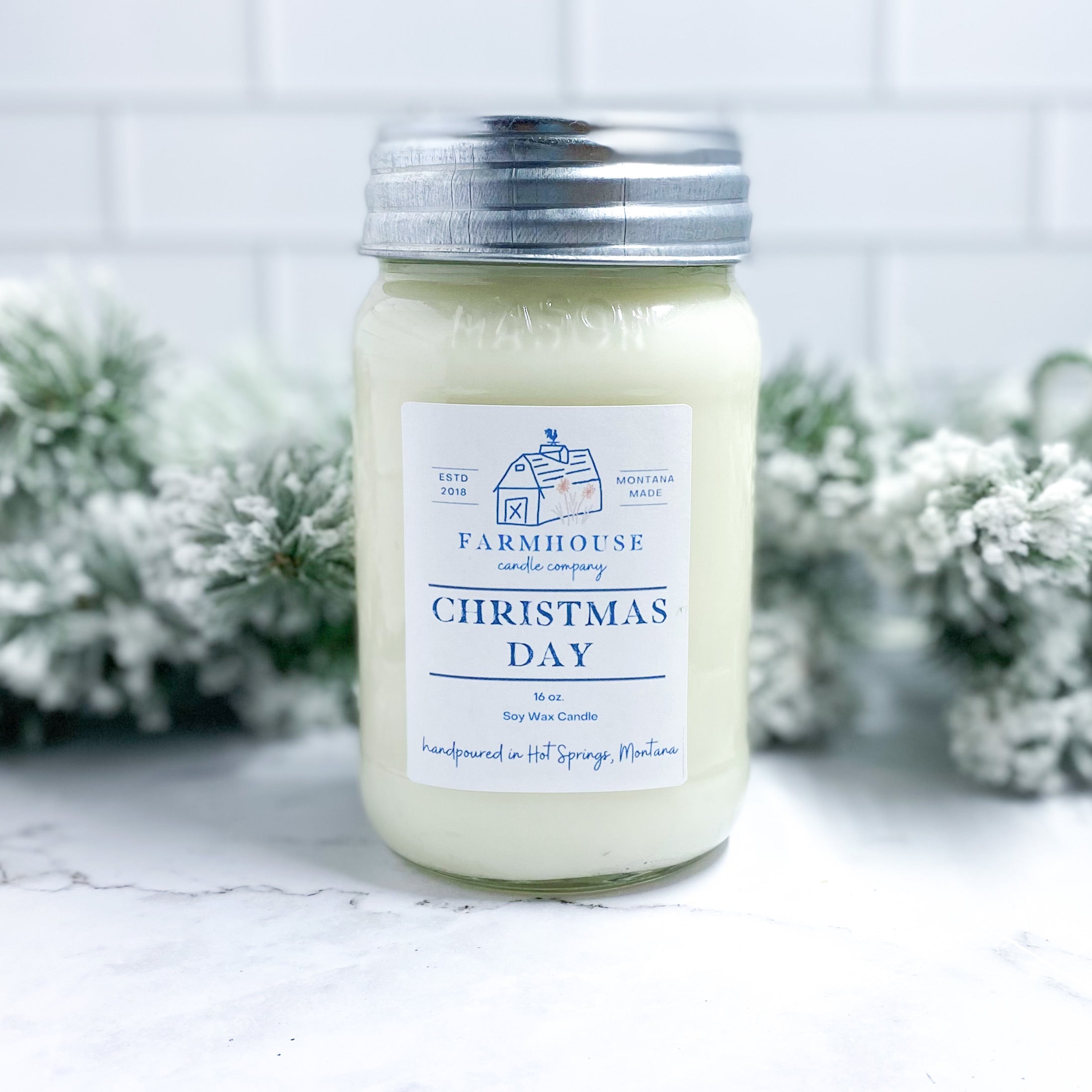 Christmas Day 16 oz Mason Jar candle
