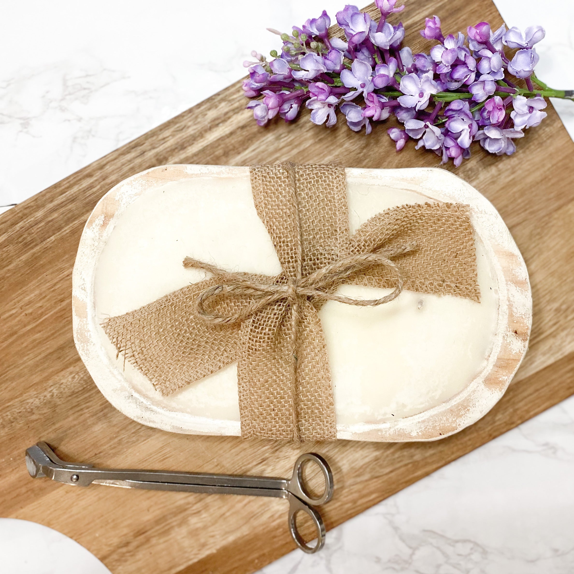 Small Dough Bowl Soy Candle - Whitewash