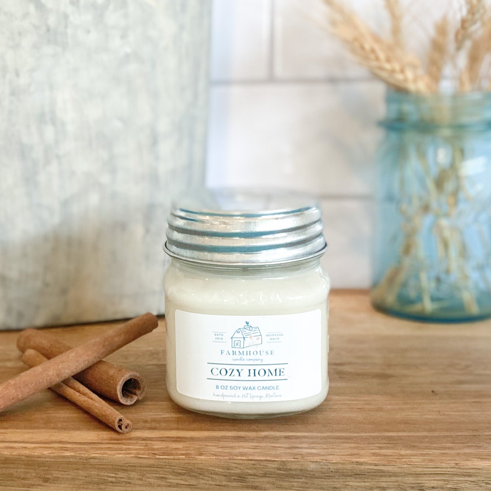 Cozy Home 8 oz Mason Jar candle