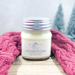 Sweater Weather 8 oz Mason Jar candle