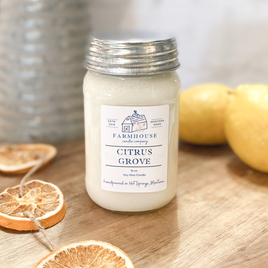 Citrus Grove 16 oz Mason Jar candle